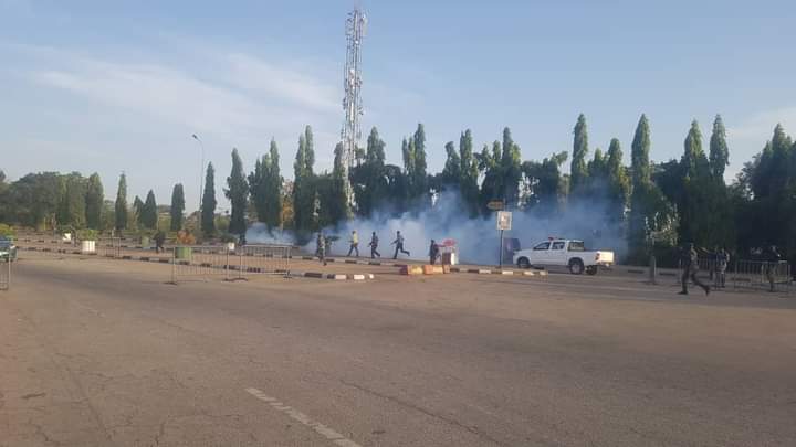 Police fire teargas at EndSARS protesters