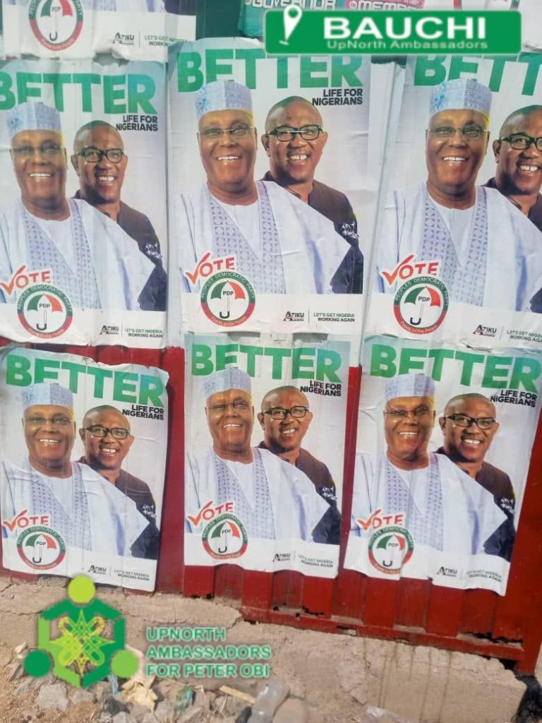 Atiku/Obi campaign posters emerge in Bauchi 